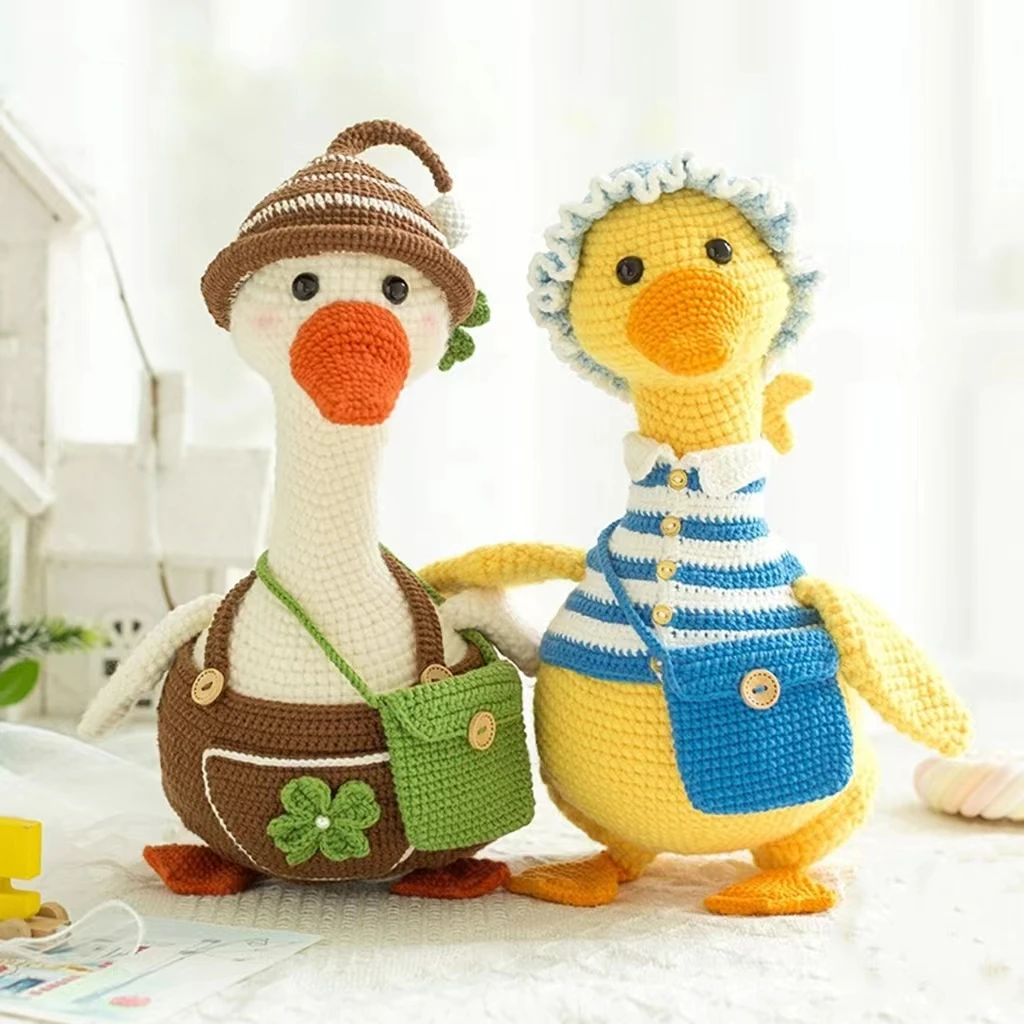 卸売キッズおもちゃ手作りアヒルあみぐるみかぎ針編みガチョウ動物