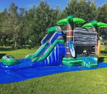 Large adult size inflatable backyard slides and pool commercial inflatable water slide China with pool for sale