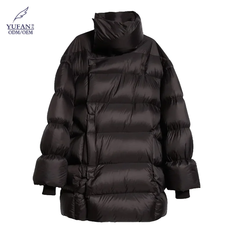Yufan Oem Long Black Down Jacket For Men Oversized Customized Winter