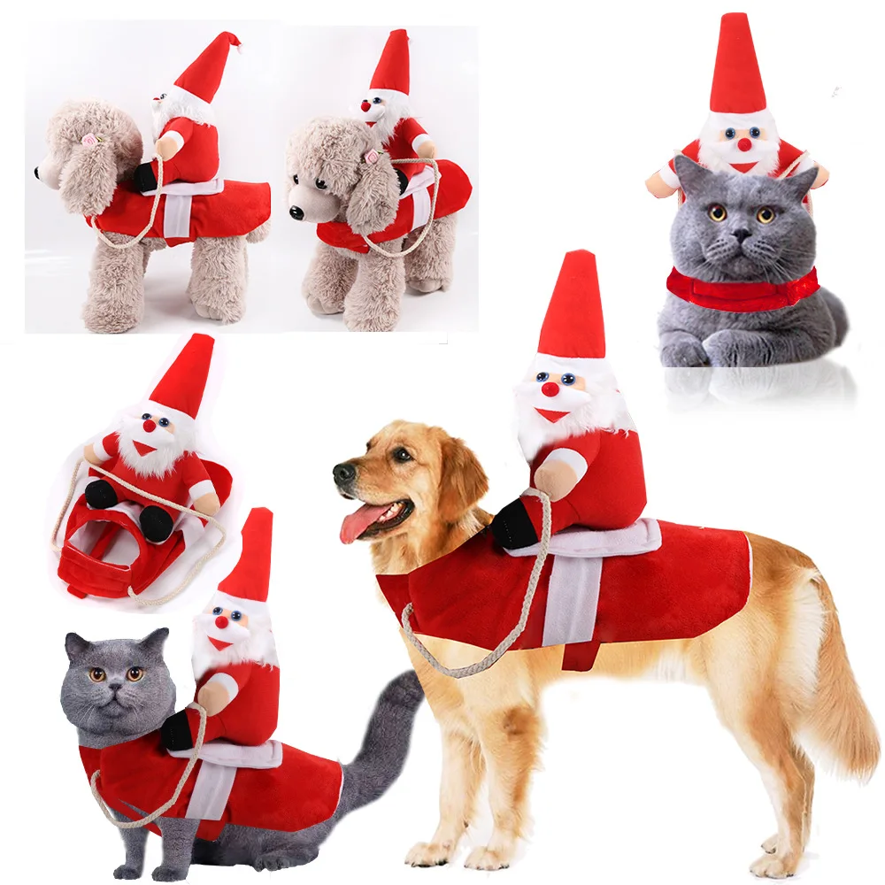 running santa dog costume