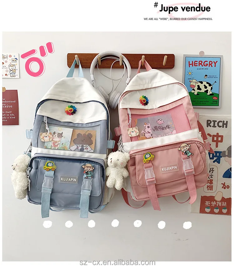 Wholesale fashion korean style sweet kid girl cartoon casual travel school  rucksack back pack bag student nylon laptop backpack school bag From  m.