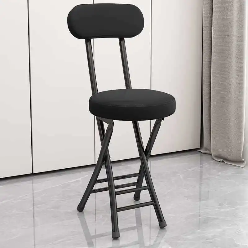 Portable Folding Stool, Heavy Duty Fold up Stool Metal Foldable Stool Collapsible Round Stool, 300 lbs Capacity for Camping