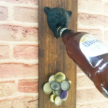 121 Custom Cast Iron Bear Shape Wall Mounted Bottle Opener