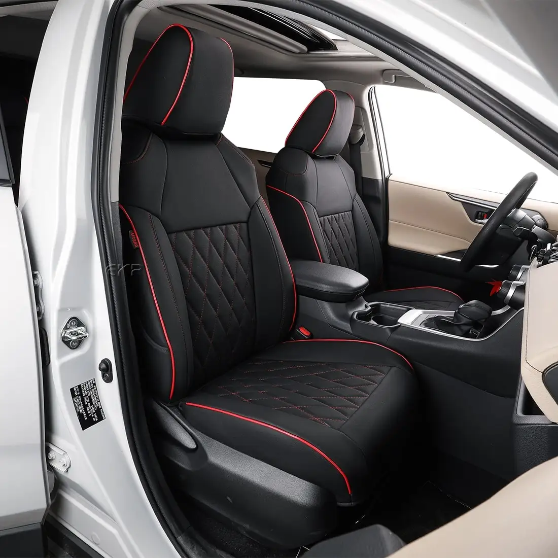 EKR Custom Fit Full Set Leather Car Seat Covers for Dodge Journey 2013-2022 Breathable Material