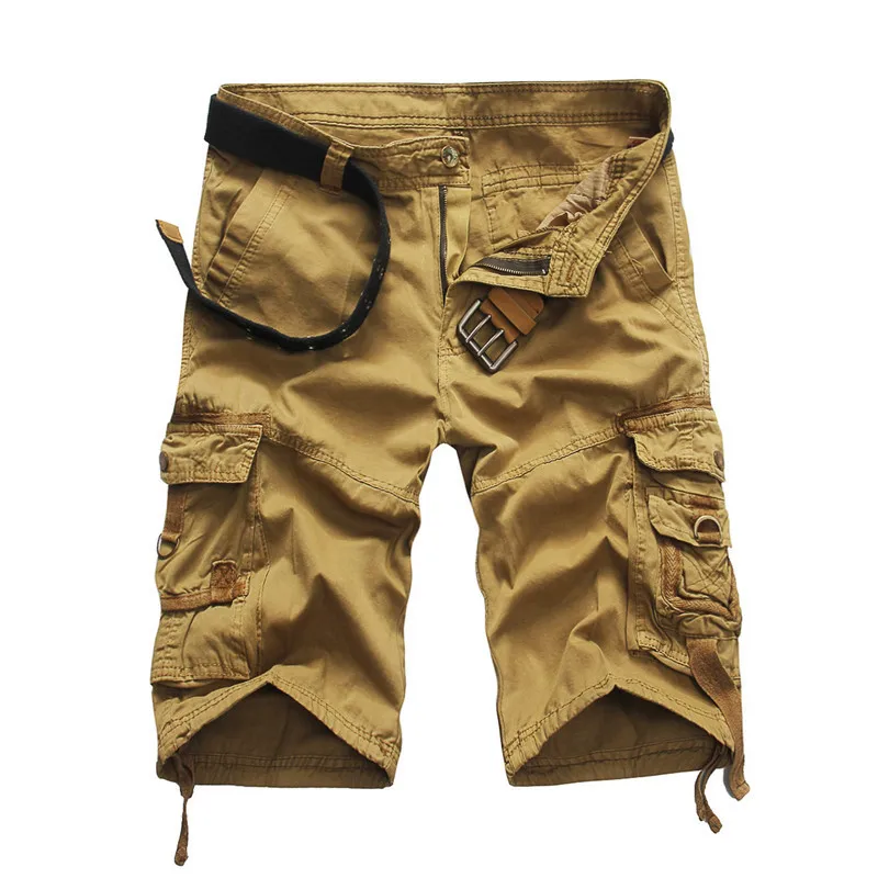 2022 Plus Size Pocket Herr Cargo Shorts Herr bomull Multi Pocket Workout Shorts448_voghion.com