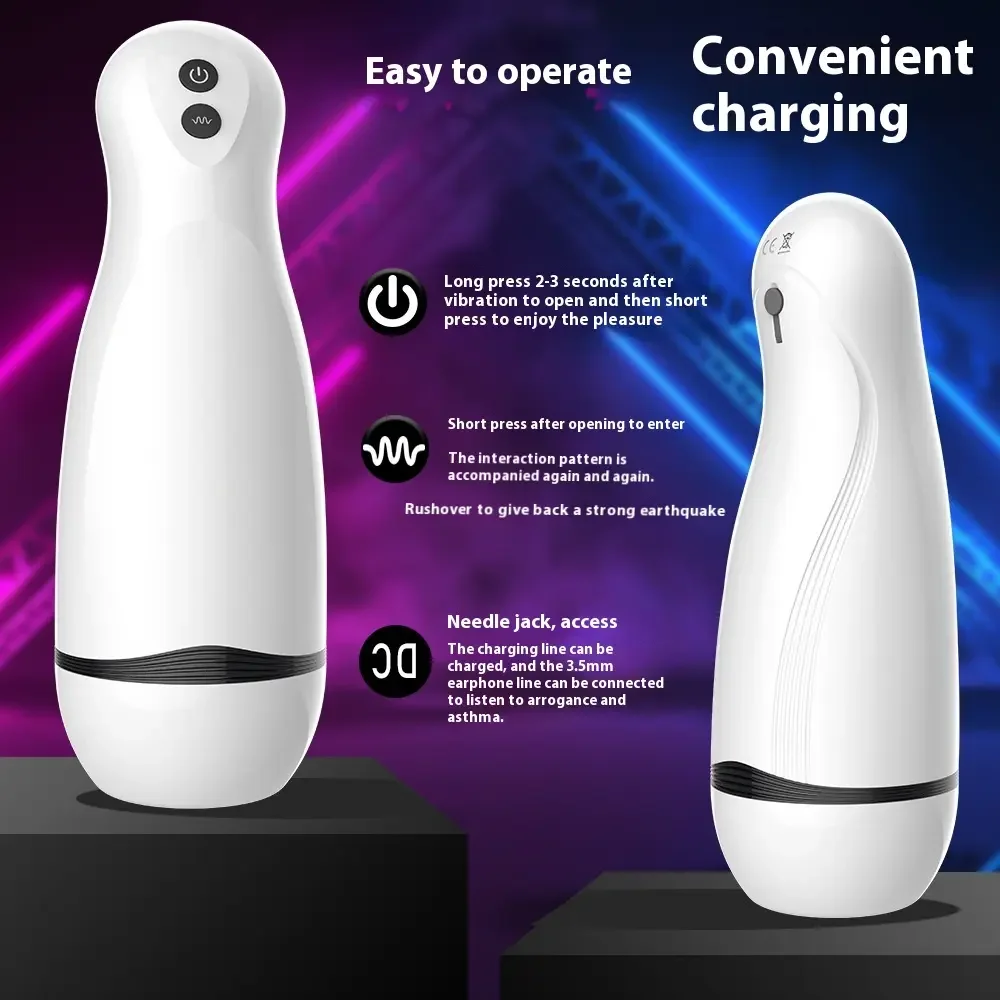 Intelligent Interactive Airplane Cup Charging Vibration Pronunciation Simulation Male Masturbator Delay Trainer Sexual Products