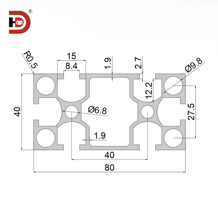product 4080 series industrial extruded aluminum profile 20 thick 4080 aluminum profile frame aluminum material-3