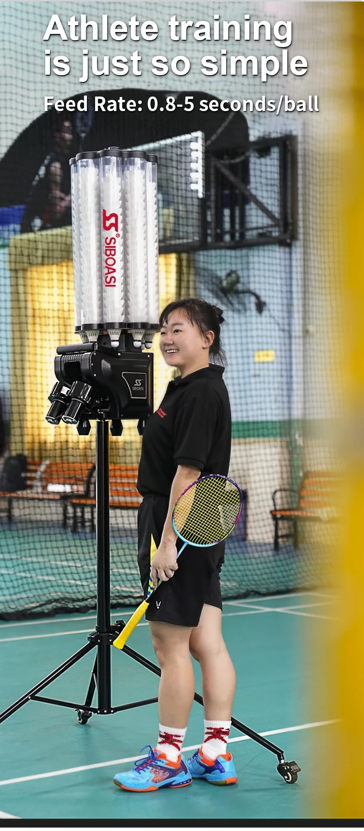 B2000 Versatile Portable Badminton Ball Shooting Machine With Remote