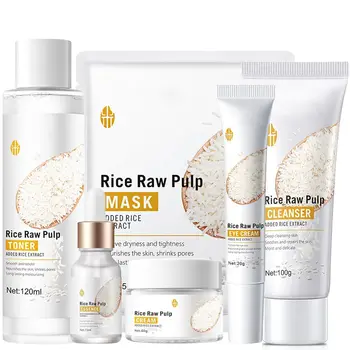 OEM Private Label Anti Aging Moisturizing Rice Toner Rice Cream Rice Face Products Skin Care Set