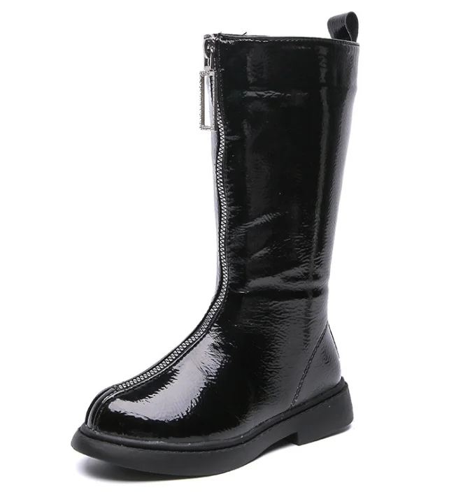 Новинка 2020, зеркальная детская обувь из ПУ, Модные дышащие ботинки для девочек, детские ботинки