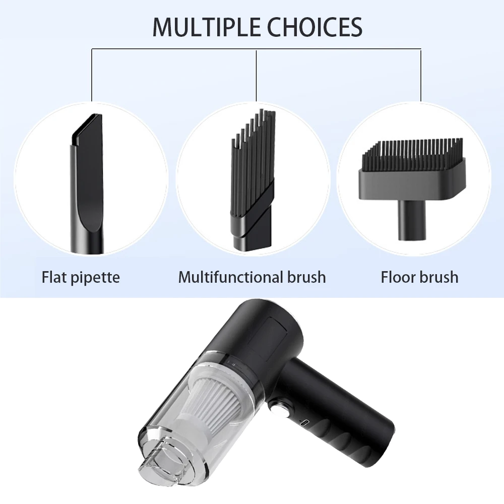 Handheld Portable Mini Battery Powered Wet Dry Car Vacuum Cleaner Rechargeable for Cleaning Hair Car Home Office - view 5