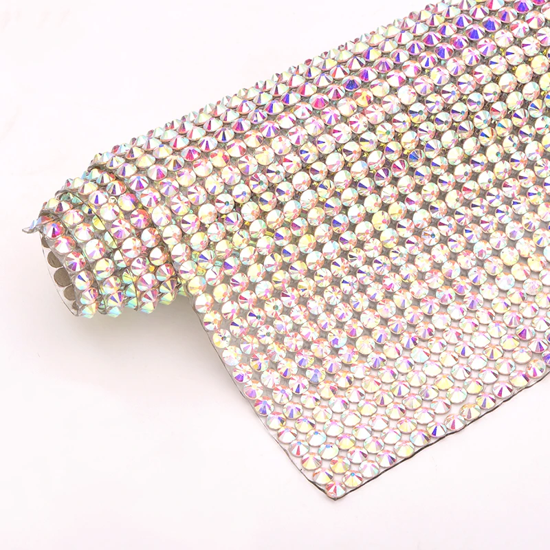 Hotfix Crystal Rhinestones Mesh Sheet – 24x40cm Glitter Trim For Clothing, Bags & Shoes