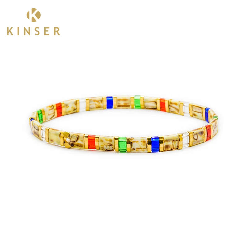 Wholesale Modern Design Miyuki Tila Beads Bracelet Customized Mix Color Tila Bracelet for Women