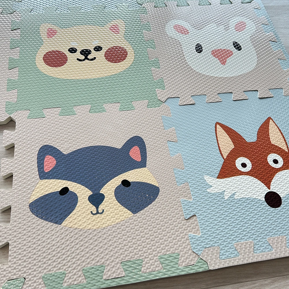 Printing Puzzle Mat Cartoon Animal EVA Foam Floor Baby Play Mat
