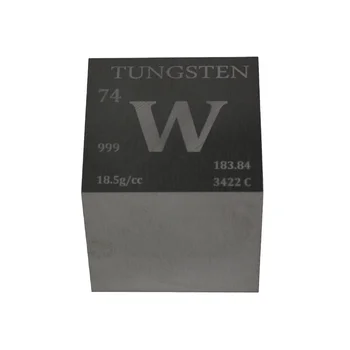 Hot sale 1~4 inches tungsten cube / block with polished surface With Periodic Engraving