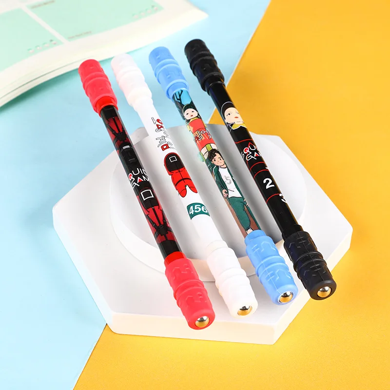 Creative Simple Spinning Pen with 0.5mm Black Gel Pen Stress Relief for Student Gift Led Light Fidget Spinner Pen Toy
