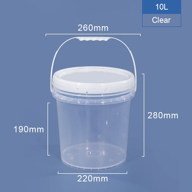 Factory Wholesale Food Grade Round Clear Pp Plastic Buckets With Lids