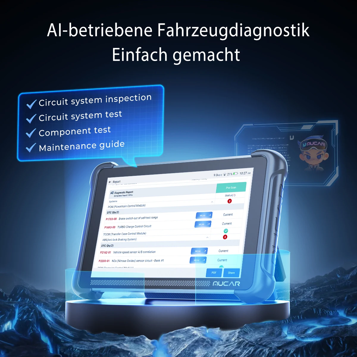 MUCAR 892BT Professional Automotive Scanner ECU Coding Bidirectional Test 35 Maintenance Reset Android 10 Bluetooth Obd2 Scan_voghion.com