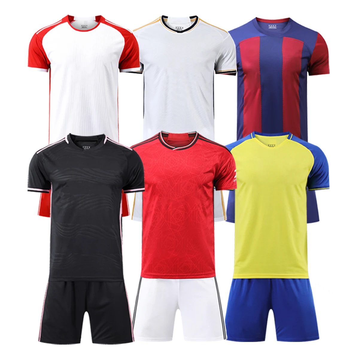 Source Thai quality best cheap team plain soccer jerseys set custom club  dry fit polo football shirts with buttons on m.