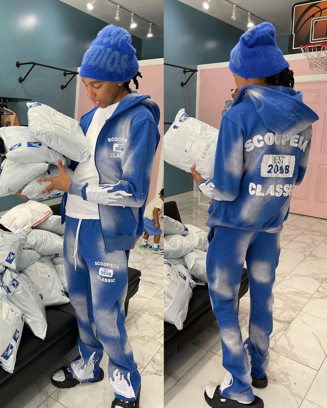 Wholesale Men Sweatsuit Sets Jogging Heavy Weight Sun Faded Baggy