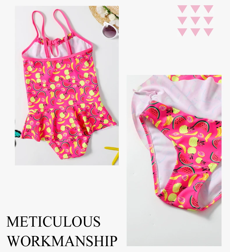 Best Selling Girl Swimsuit With Skirt Cartoon Design Halter Lace Up ...