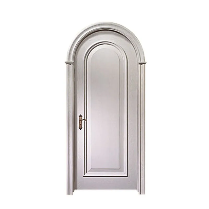 Foshan Manufacture Round Top Entry Solid Wooden Arch Wood Door