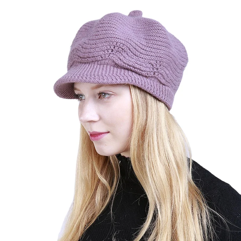 Duck Cap Knitted Soft Rabbit Wool Hat 