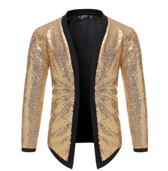 cy12195a 时尚金色亮片西装韩国西装夜总会男装托管夹克