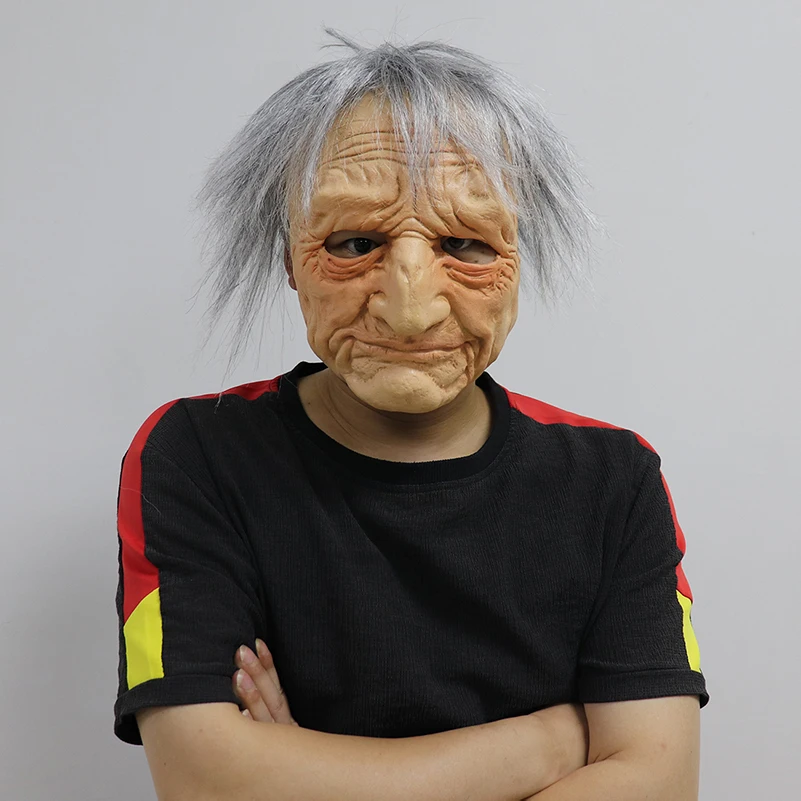 Masquerade Party Ultrarealistic Full Face Witch Mask Latex Scary Human