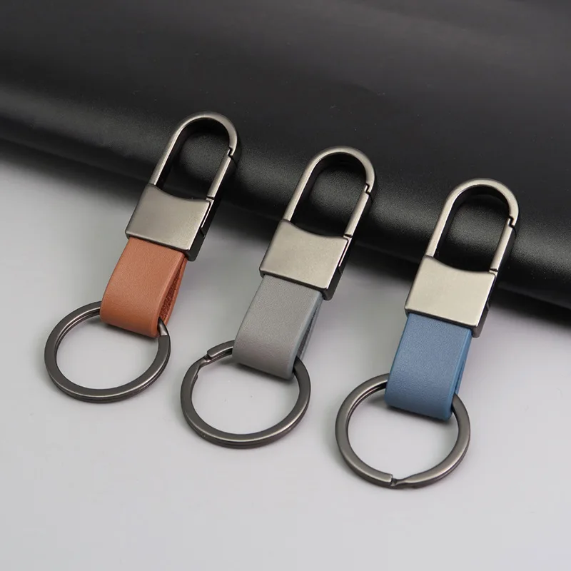Leather Car Key Holder And Organizer Pouch With Metal Ring_voghion.com