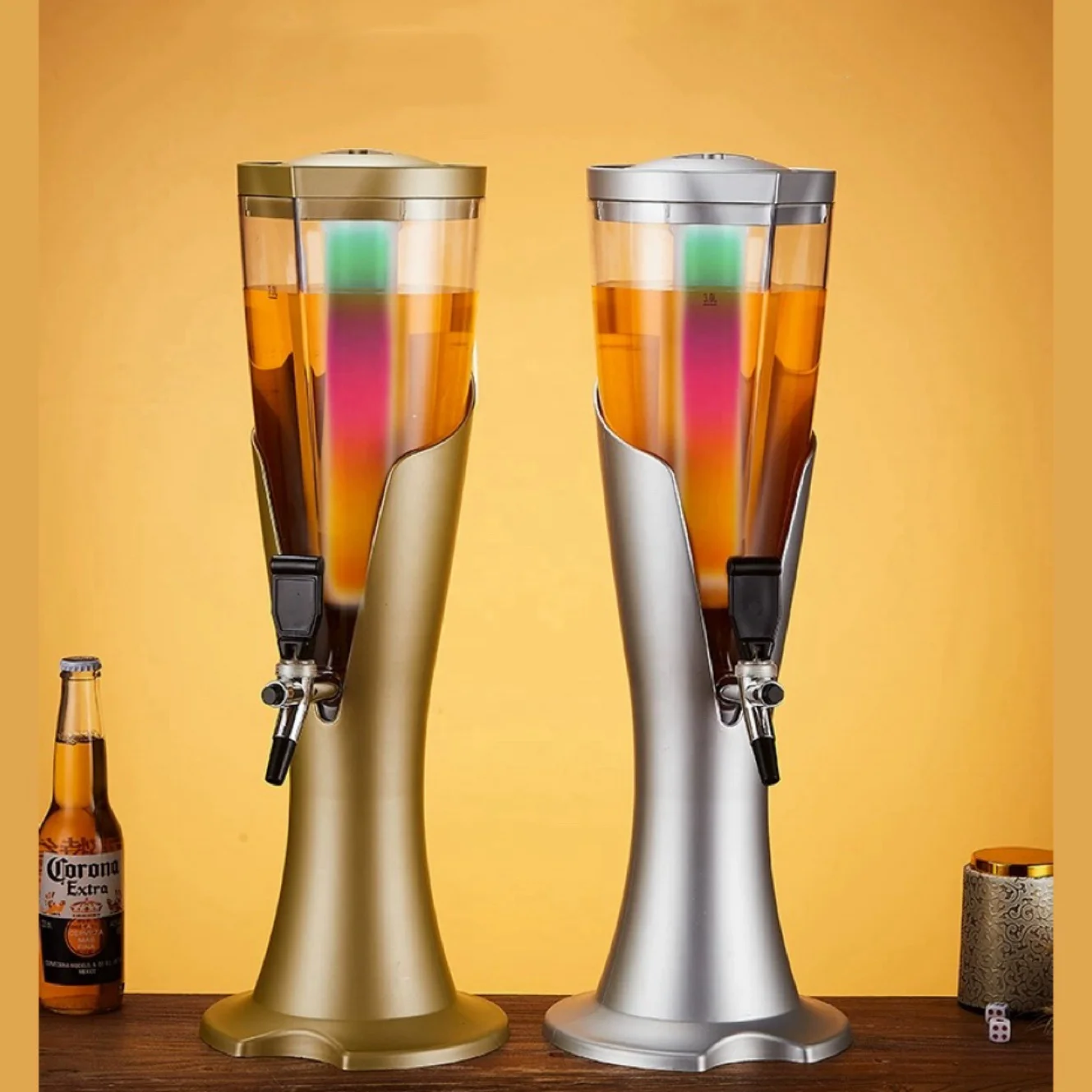 Customizable Outdoor Party Drink Dispenser with Tap Table Top Draft Beer Tower for Hotels Events Juice Cola Water Dispenser