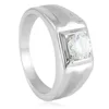 Steel-set white sapphire