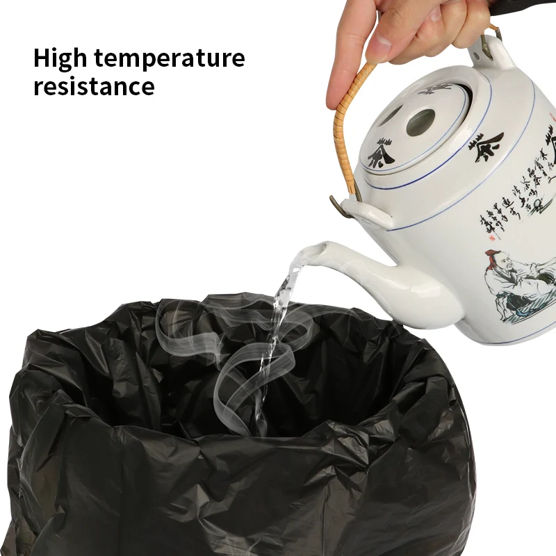 Black Fold Heavy Duty Trash Bag Plastic Disposable Garbage Bag on roll large industriel garbage bags