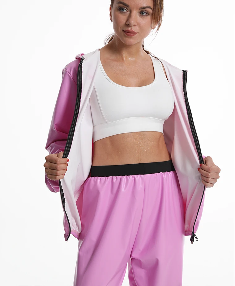 Hot Plus Size Sauna Jacket Suit Weight Loss For Men &women Sweat Long