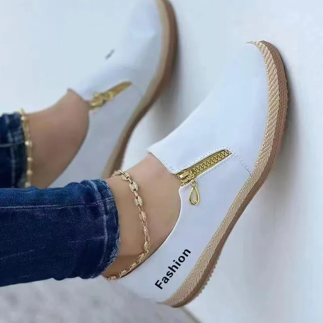 women shoes fall 2022 new Women's casual casual European and American side zipper muffin sole plus size shoes for women