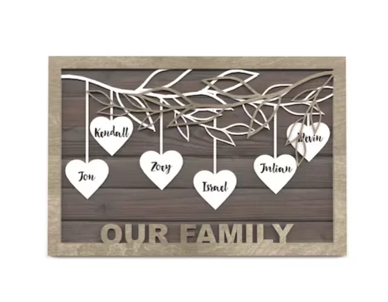 Personalized Mothers Day Gift Generation family tree Gift for mom Grandma Grandparents Day gift wooden engraved family tree