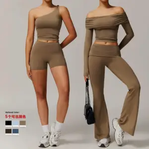 Women's Brushed Yoga Set - Comfortable and Versatile Yoga Outfit for Running, Gym, and Fitness Activities