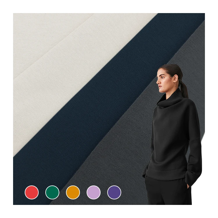 Customize Colors Scuba Knit Fabric Cotton Material, Soft Cotton Polyester Spandex Scuba Fabric/