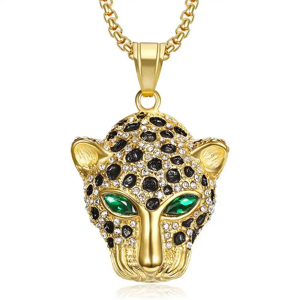 Leopard with Green Eyes - Charm Pendant Necklace