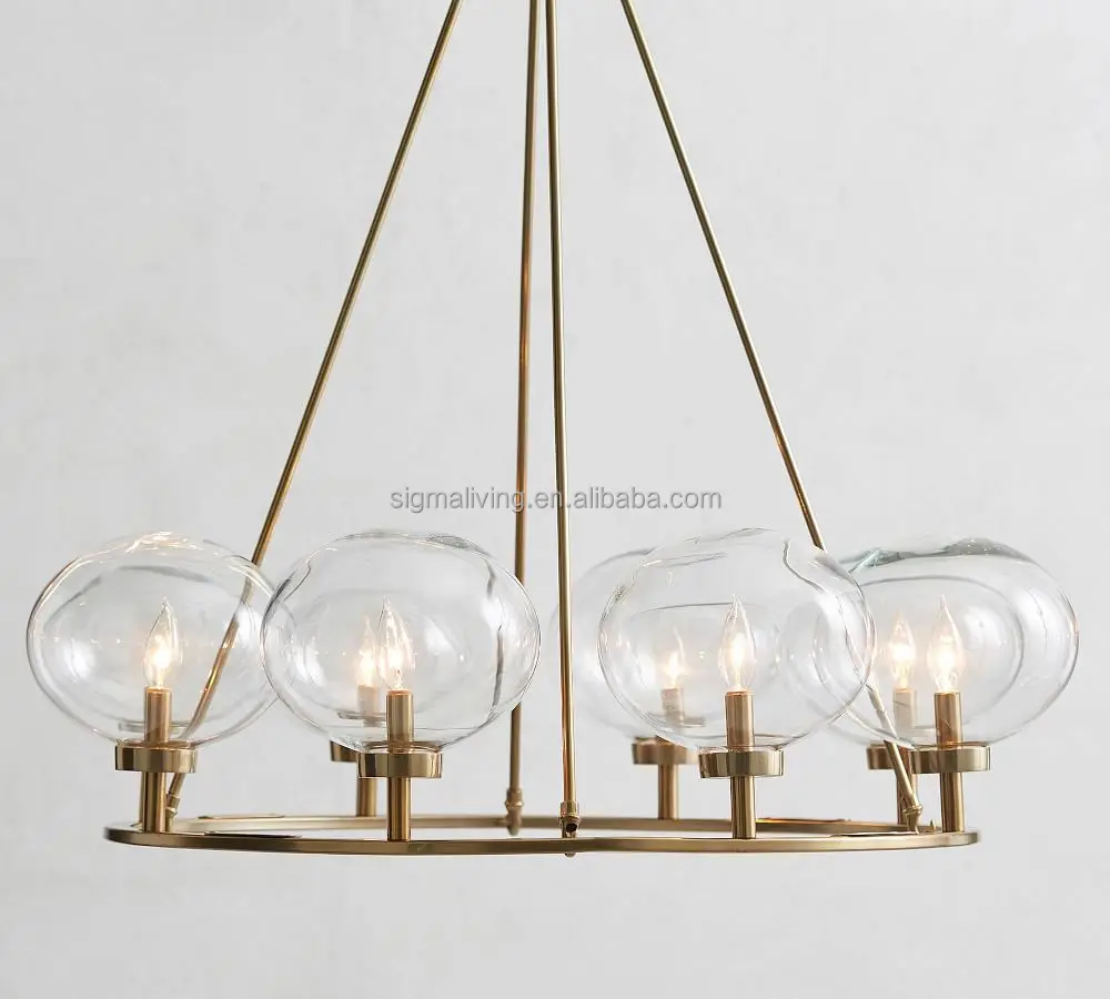 chandelier light luxury light glass globe round chandelier