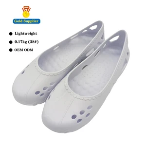 JDS Women's Lightweight EVA White Nursing Shoes Closed-Design Hospital Medical Clogs with Anti-Slip Feature for All Seasons