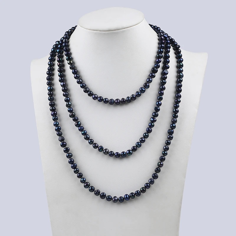 Pearl Earrings Natural Freshwater Pearl Round Single-Layer Natural