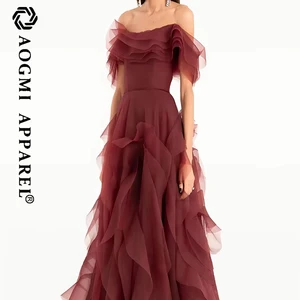 Haute Couture Eco-Friendly 3D Pattern Fashion Ladies Asymmetric Mesh A-Line Chiffon Fabric Slim Cut Unique Mesh Skirt Pendulum