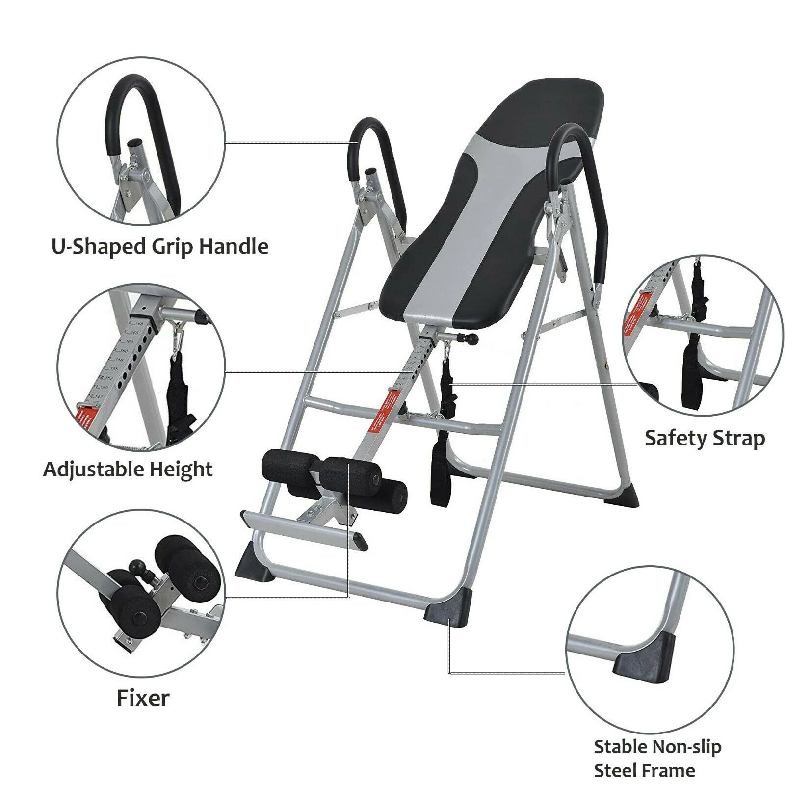 Adjustable Upside Down Stretching Inversion Table Handstand Machine