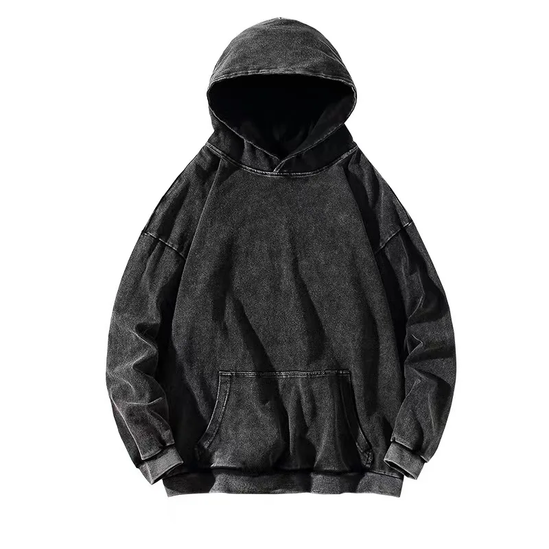 Wholesale Blank Oversized Hoodies Acid Wash Streetwear