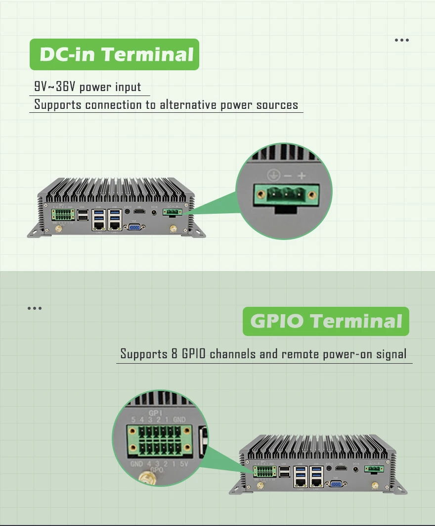 Industrial Embedded Mini PC I7 - GPIO Mini Computer Box X86