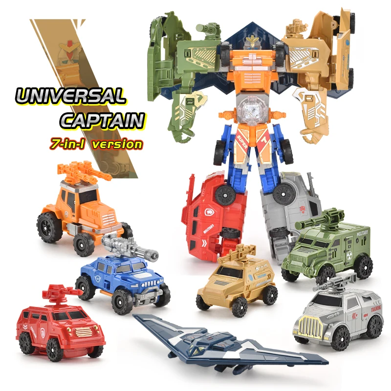 Futuristic Combined Transforming Robot Toy 7 in 1 Deformation Robot Car Toys  for Children