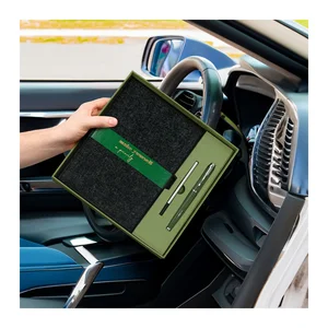 Wholesale Custom Business Gift Item Felt Fabric Dairy Printed logo A5 Journal Pu Leather Meeting Notebook With Luxury Gift Box