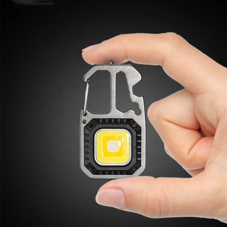 Монолитный светодиодный водонепроницаемый портативный многофункциональный мини-брелок перезаряжаемый фонарик с отвертками и открывалкой для
