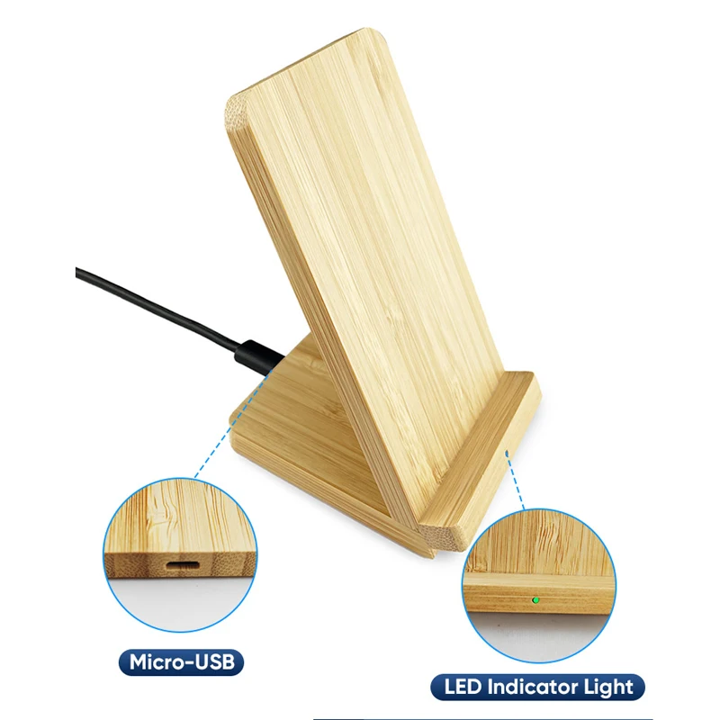 Беспроводная зарядная станция с деревянной подставкой вертикальная Индукционная док-станция для iPhone 10